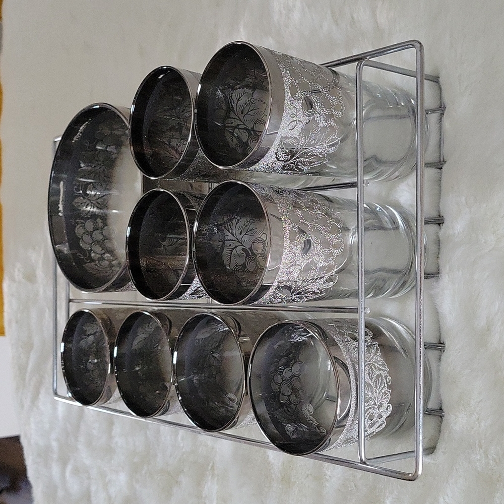 Vintage MCM 10 piece Bar/Glassware set